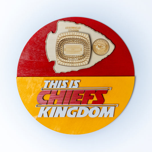 This is Chiefs Kingdom- Wall Hanging -12 in-14 in- 18in round